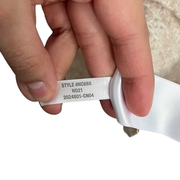 Madewell Belfiore Ribbed Pullover Sweater Wool Blend Oatmeal Tan Office Cabin S - Picture 9 of 9